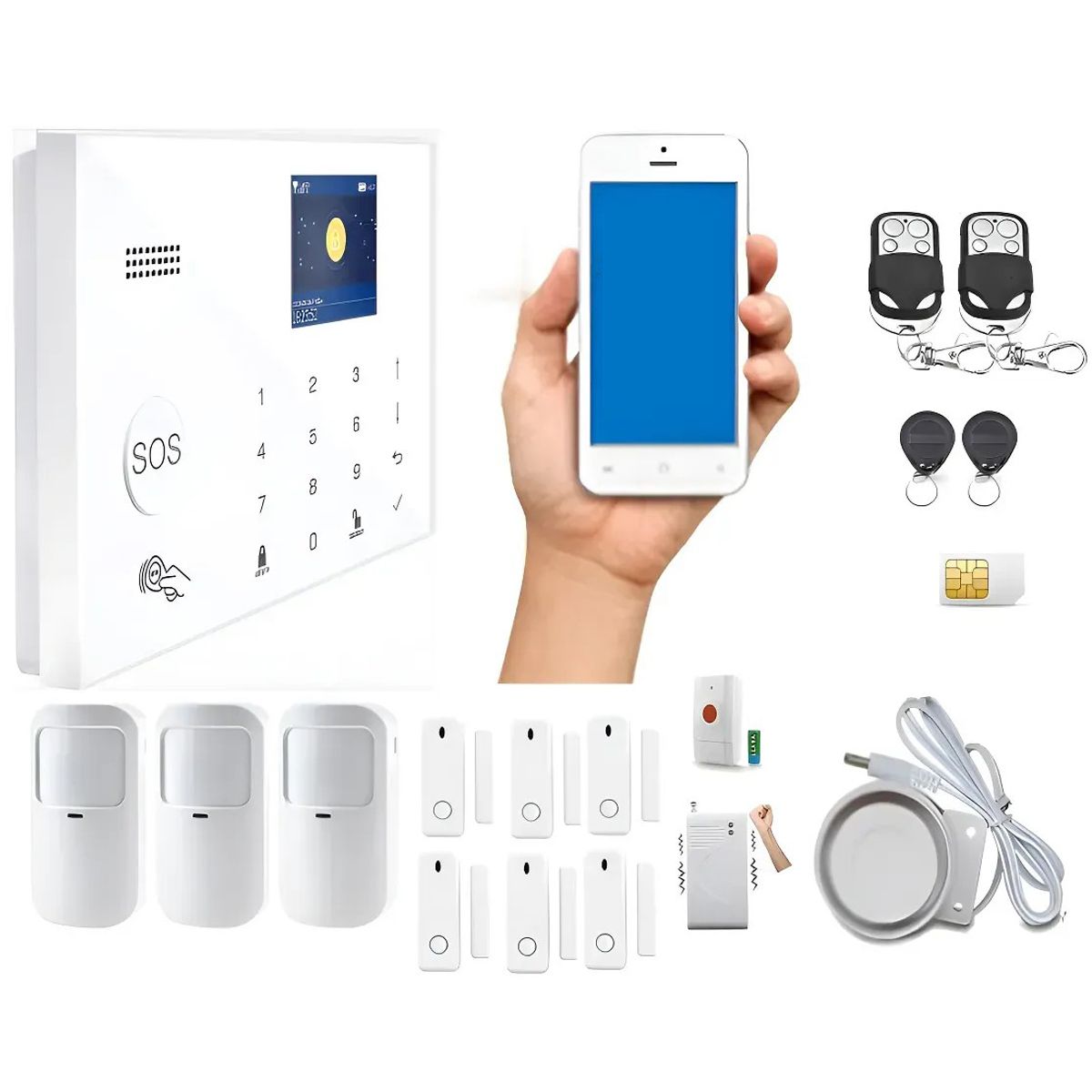 KUANGYE - Alarma G30 Wifi Gsm 4g Compatible con Alexa Google home Kit Económico Blanco