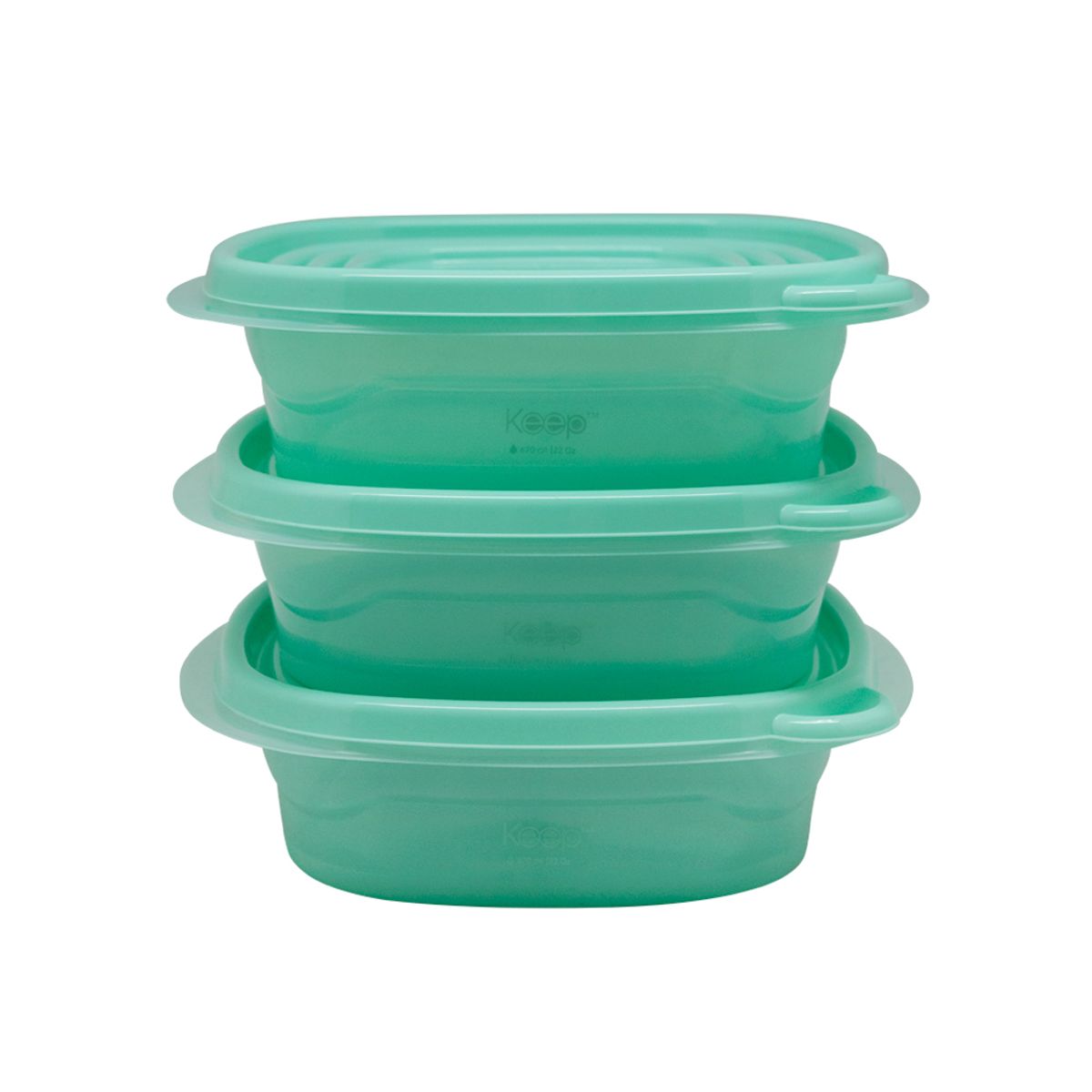 KEEP - Set 3 Contenedores  Lilas Apilables PP 950 Ml Keep.