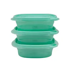 KEEP - Set 3 Contenedores Turquesas Apilables PP 670 Ml