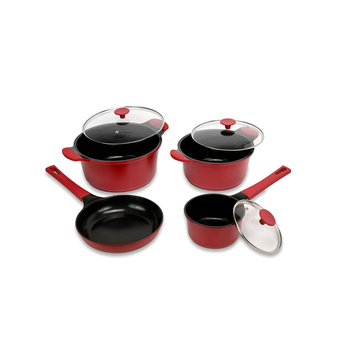 KITCHENWARE - BATERIA DE COCINA 7 PIEZAS ALUMINIO FUNDIDO BERRIES