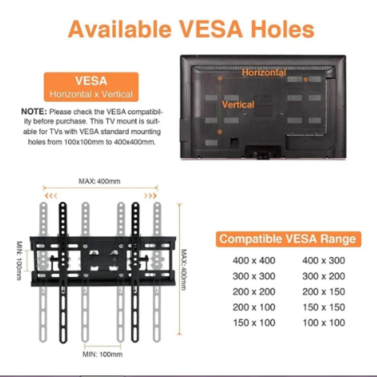 GENERICO - Soporte Para Tv Con Doble Brazo 20 A 60' Led Lcd Plasma