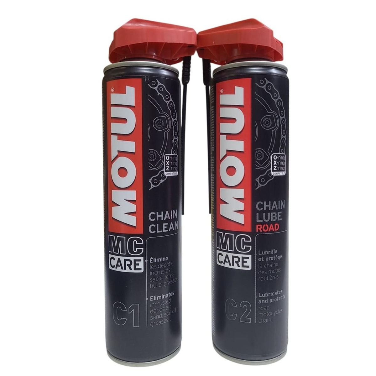 MOTUL - Kit De Limpieza Motul C1 + Lubricante C2 400 Ml
