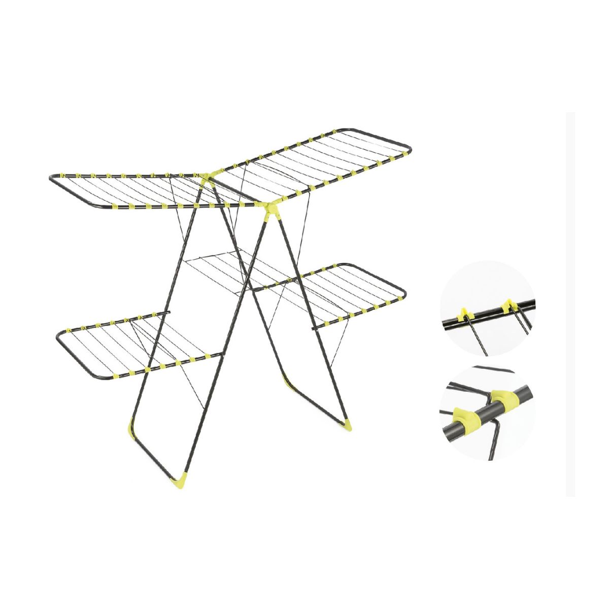 GENERICO - Tendedero de ropa plegable 160x60x127cm acero casa viva