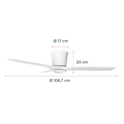 Imagen 2 del producto Ventilador de Techo Faro Blanco con Luz Led 3 Colores 42”