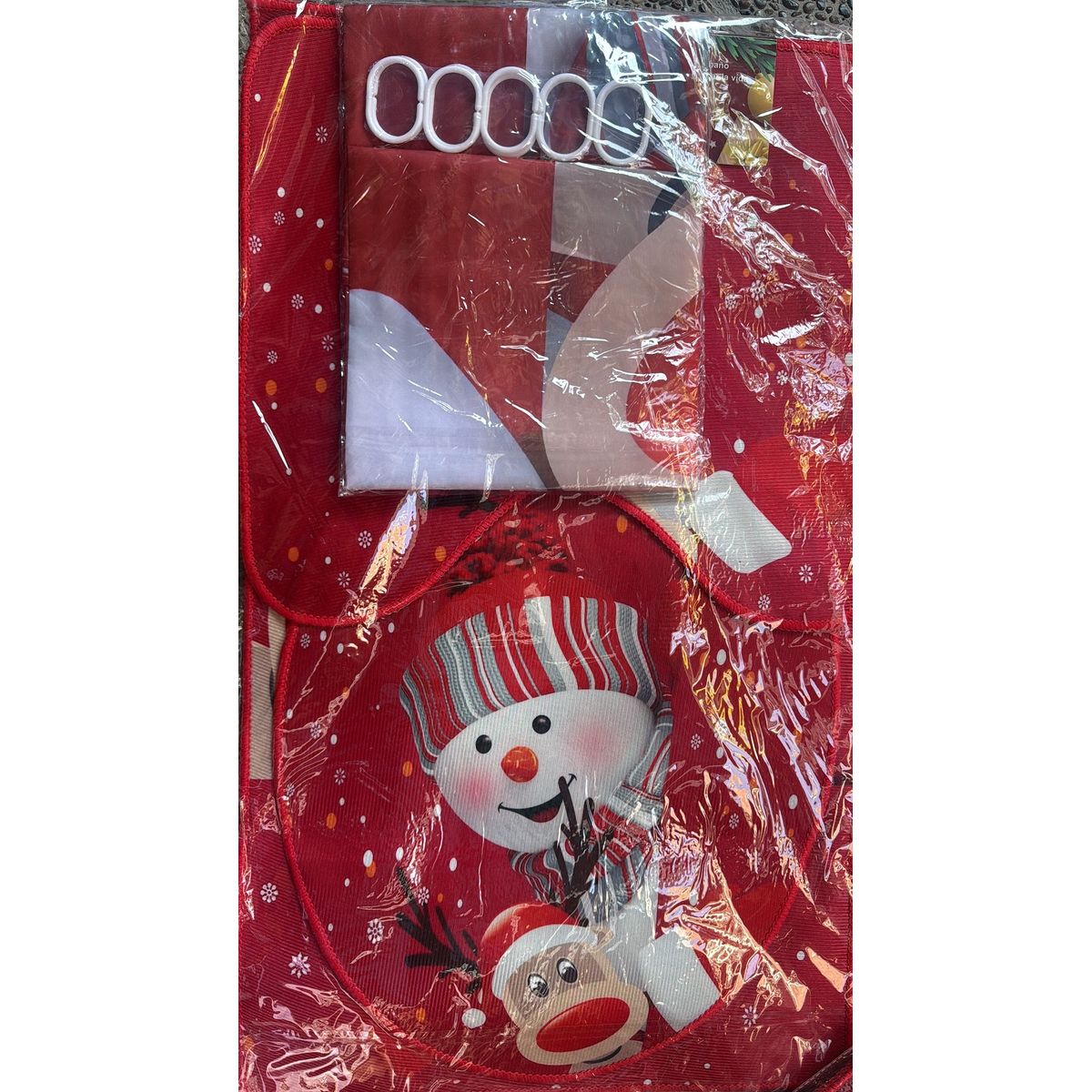 GENERICO - Set de baño de Navidad con cortina