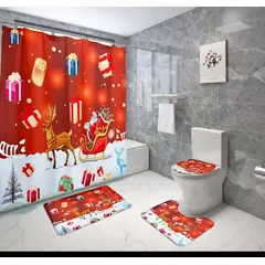 GENERICO - Set de baño de Navidad con cortina