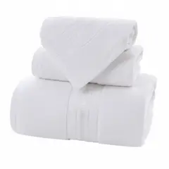 GARSIL - Pack 3 Toallas Cuerpo Mano Y Cara 100% Algodon Blanco