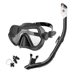 EVERSO - Gafas Anti Niebla Snorkel Máscara Buceo Snork Negro