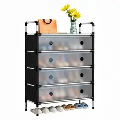 GENERICO - ZAPATERO MULTIFUNCIONAL - 5 NIVELES NEGRO 63*28*92CM - Negro