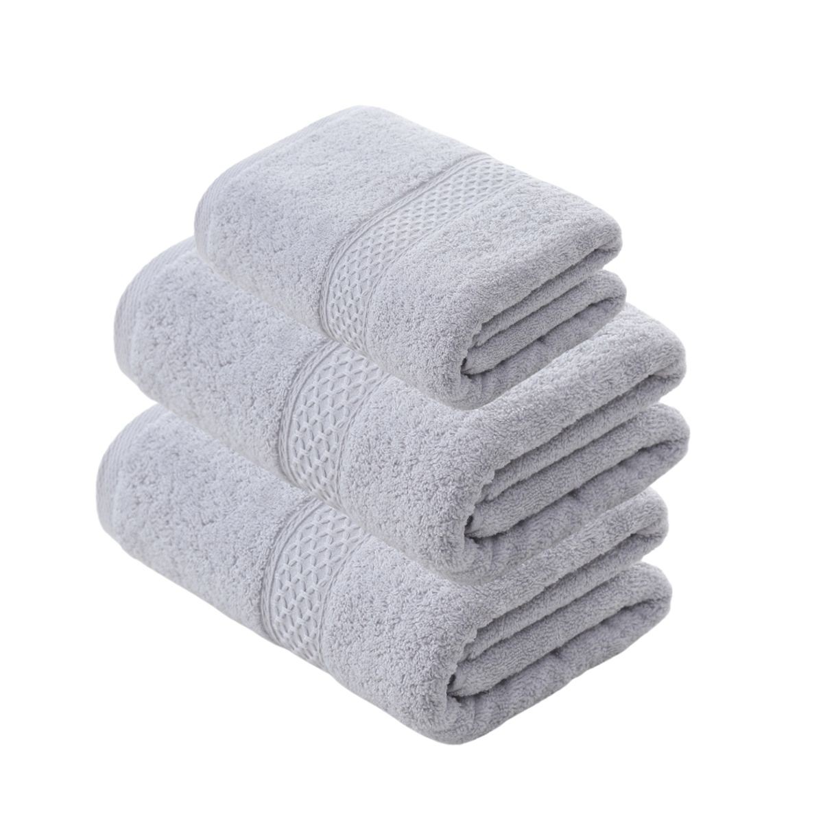 GARSIL - Pack De 3 Toallas De Baño Algodon Cuerpo y Mano Gris Claro