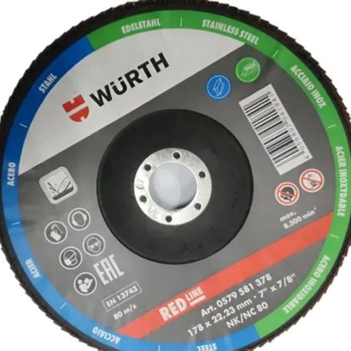 METALFER - Disco Traslapado 7 Pulgadas Gr. 80 Wurth