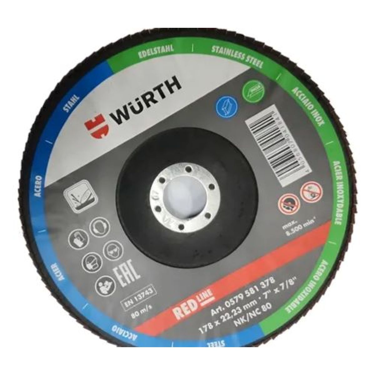 METALFER - Disco Traslapado 7 Pulgadas Gr. 80 Wurth