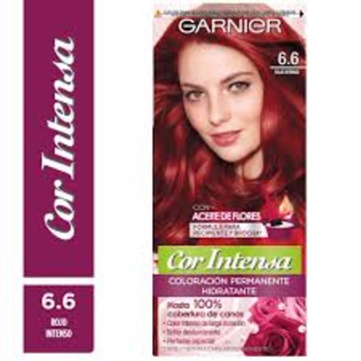 GARNIER - Nutrisse Cor Intensa Coloración Permanente 6.6 Rojo Intenso
