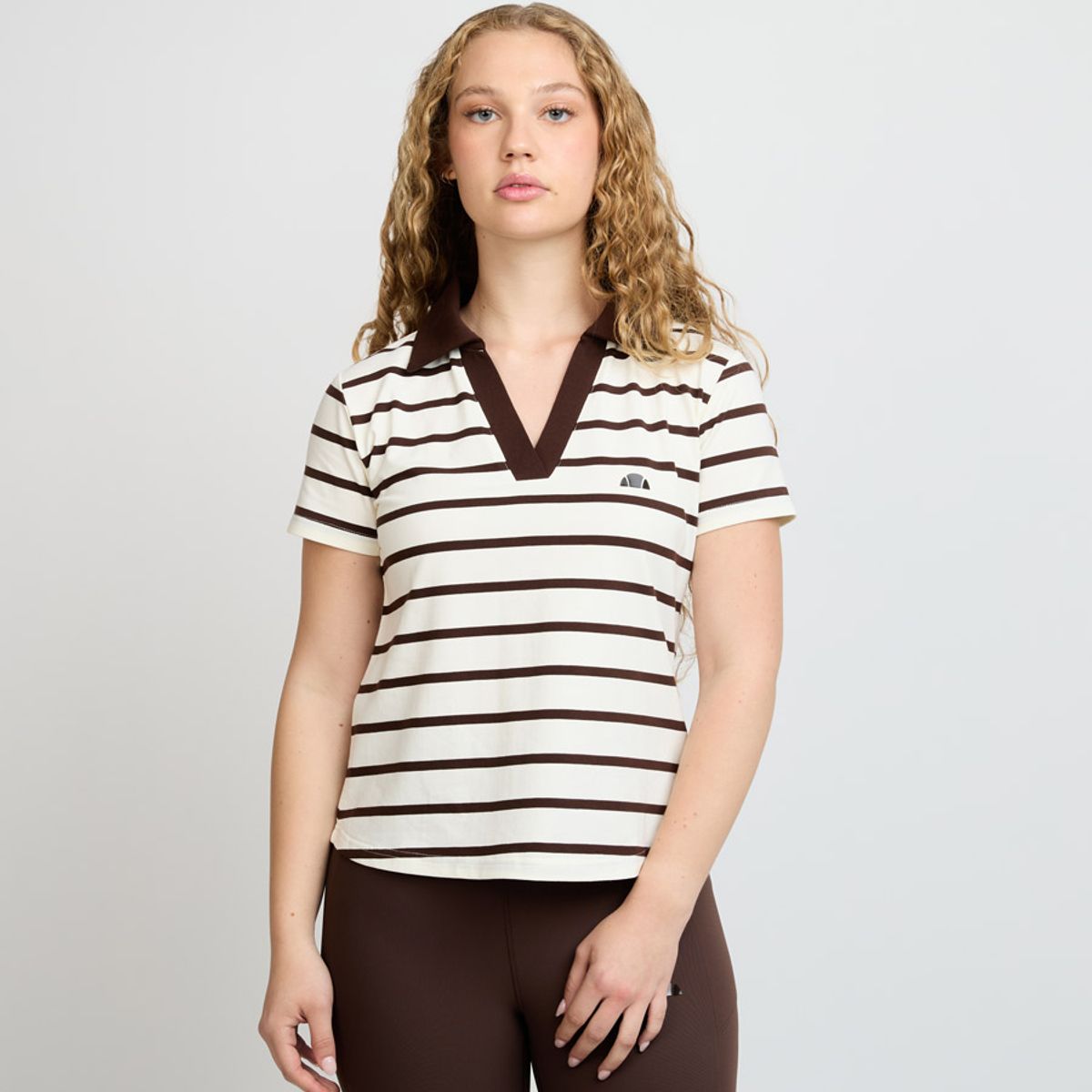 ELLESSE - POLERA MUJER ELLESSE LORY RAYAS/CAFÉ