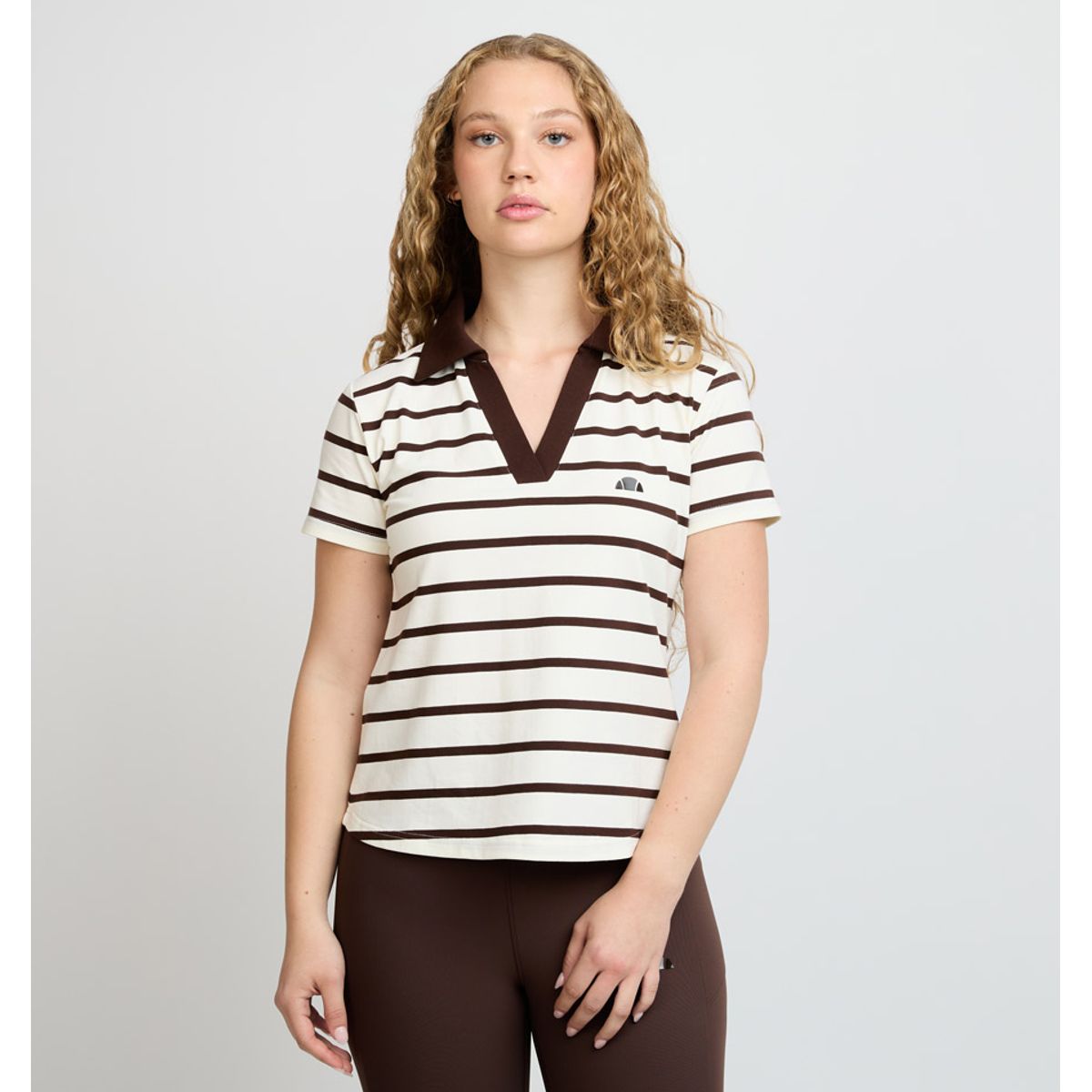 ELLESSE - POLERA MUJER ELLESSE LORY RAYAS/CAFÉ