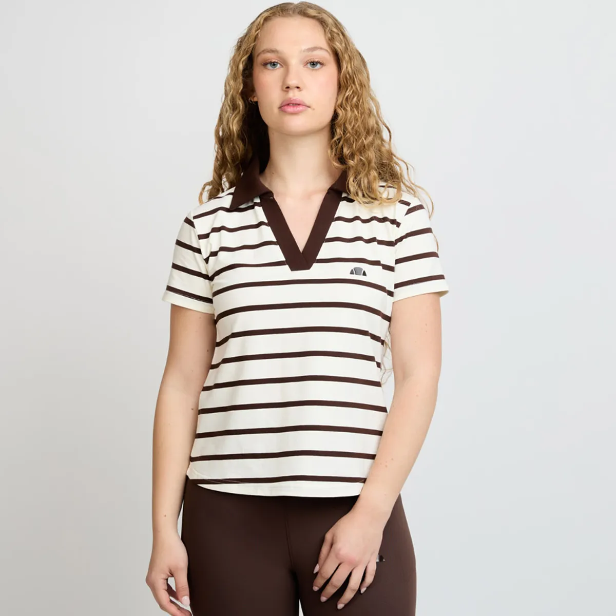 ELLESSE - POLERA MUJER ELLESSE LORY RAYAS/CAFÉ