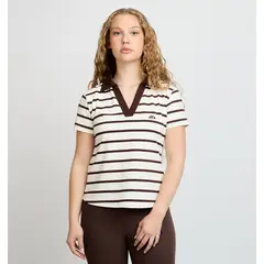 ELLESSE - POLERA MUJER LORY RAYAS/CAFÉ