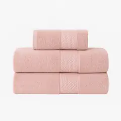 GARSIL - Pack De 3 Toallas De Baño Algodon Cuerpo y Mano Rosa