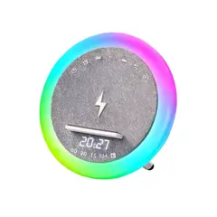GENERICO - Altavoz Rgb Cargador Inalámbrico Reloj Lámpara De Noche S302