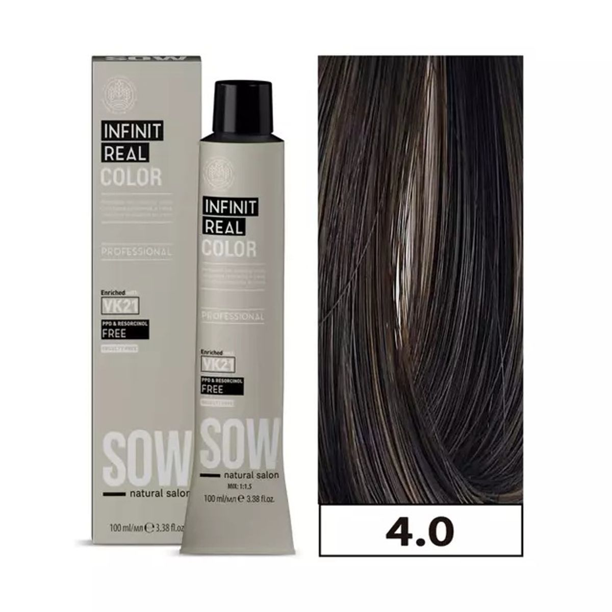 WELLA - Tinte Sow Vk21 Infinit Real Color 4.0 Castaño 100ml