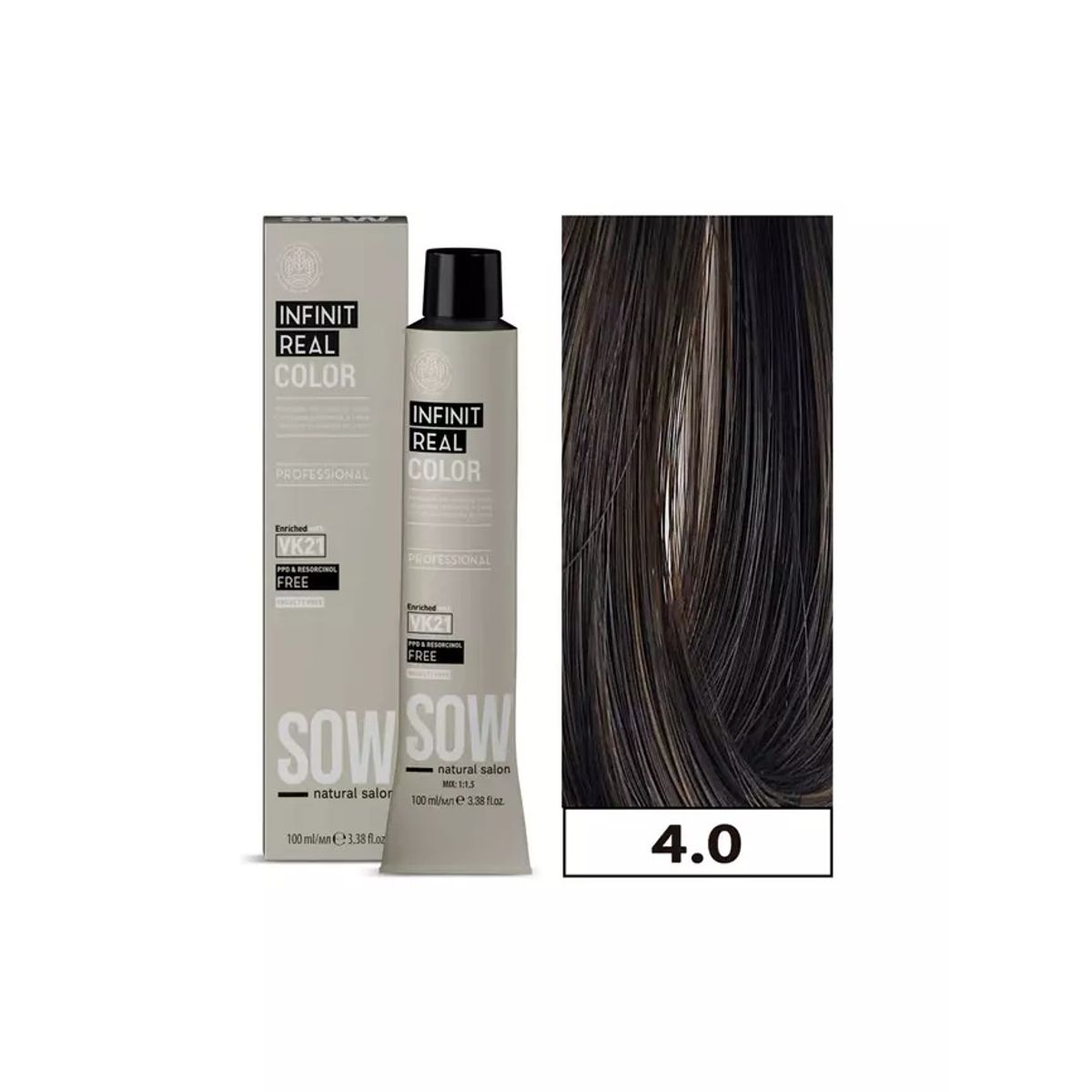 WELLA - Tinte Sow Vk21 Infinit Real Color 4.0 Castaño 100ml