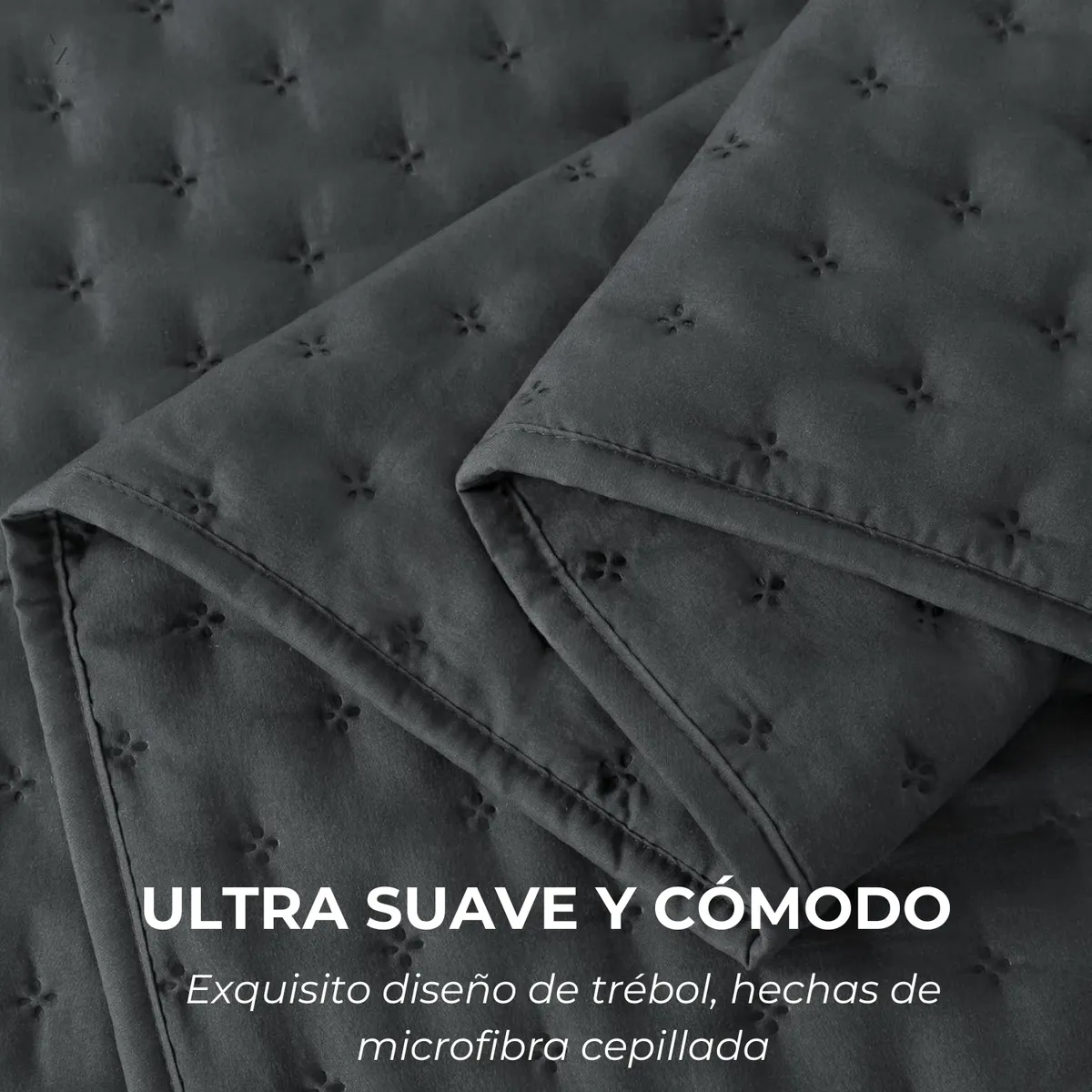 AZ AURAZEUS - Cubrecama Quilt + Fundas De Almohada Cobertores Acolchado Gris AZ