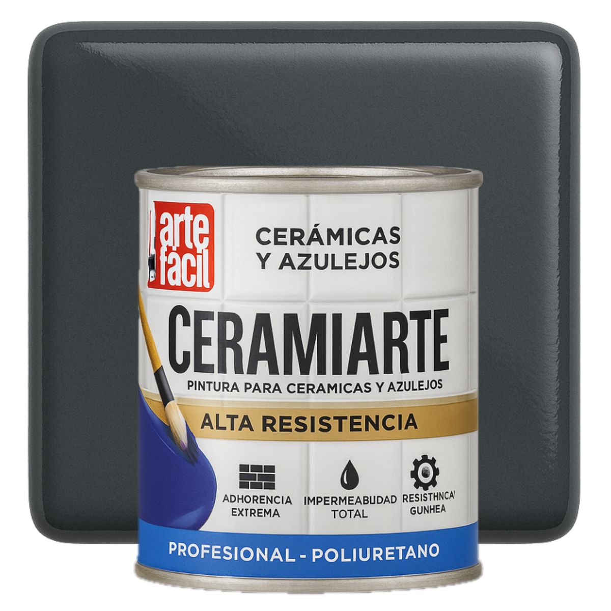 GENERICO - PINTURA CERAMICA AZULEJOS - 1-32 GALON GRIS GRAFITO
