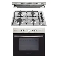SINDELEN - Kit-138 Horno Empotrado Eléctrico 57 Lt He-7200In + Encimera Gas Ceg-4600In + Campana Ca-610Ein