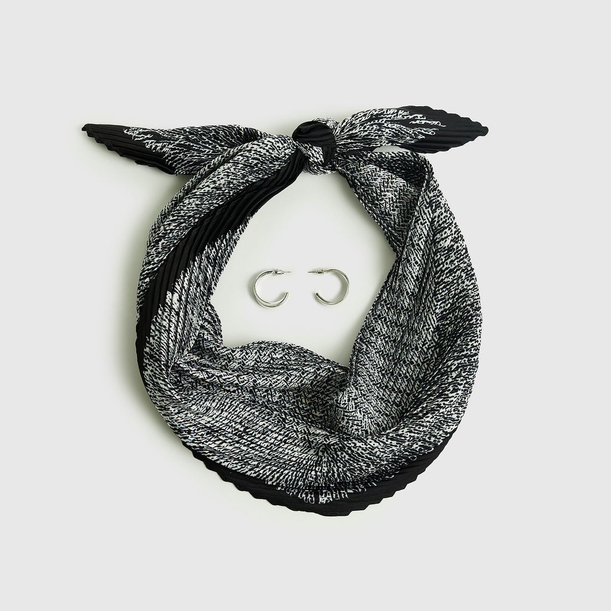 LOUNGE - Set Pañuelo Y Aros Mujer Plisados