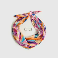 LOUNGE - Set Pañuelo Y Aros Plisados