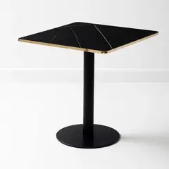 KLIK - Mesa Luxor de Mdf Efecto Marmol Negro con Dorado