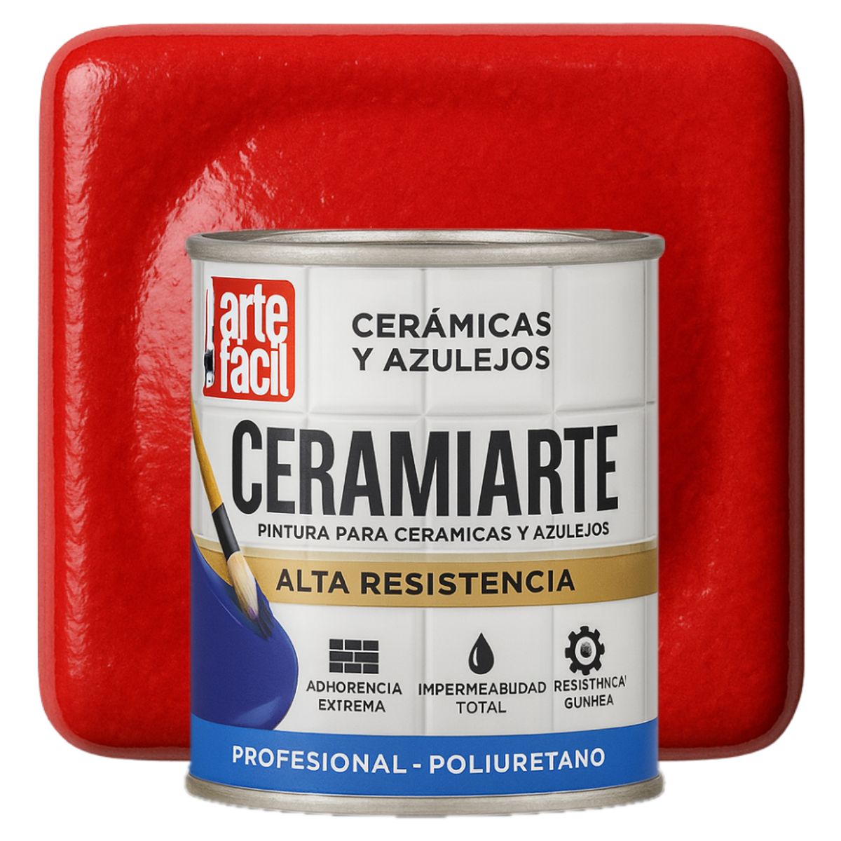 GENERICO - PINTURA CERAMICA AZULEJOS - 1-32 GALON ROJO CARMÍN