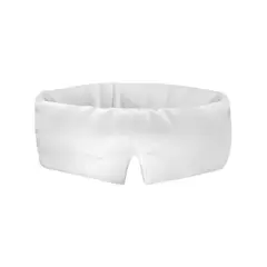 MAS DESCANSO - Antifaz King con Memory Foam Blanco - 100% Seda con Iones de Plata