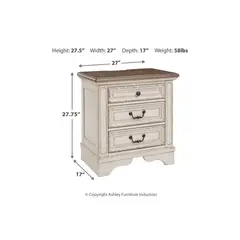 ASHLEY - Velador Realyn 3 cajones y USB