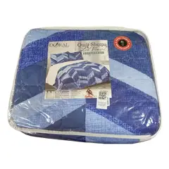 GENERICO - Plumon Sherpa Doral 2 1/2 plazas azul estampado poliester 100%