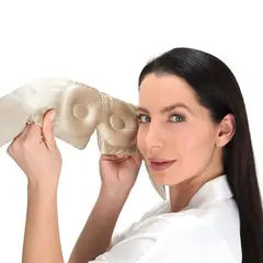 MAS DESCANSO - Antifaz King con Memory Foam Dorado - 100% Seda con Iones de Plata