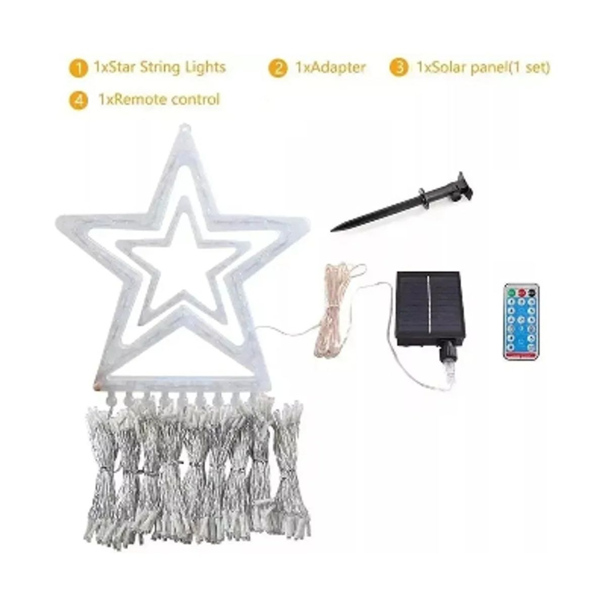 GENERICO - Luz Cascada Tipo Árbol Navideño Solar Guirnalda 3.5 Mt+cont