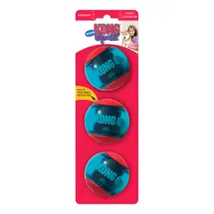 KONG - Squeezz Action Ball Pelota Para Perro Con Sonido M X3u. Rojo, Azul