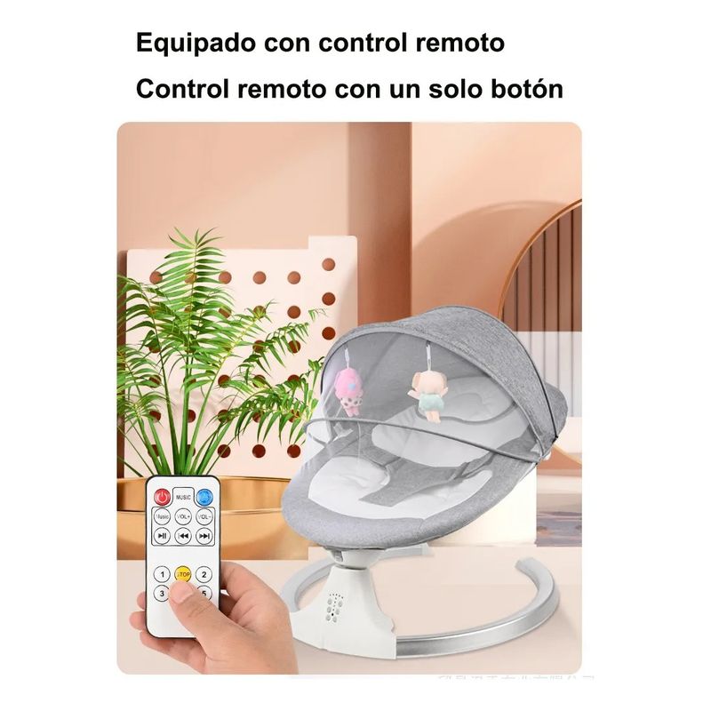 EVERSO - Silla Nido Mecedora Para Bebé Plegable Con Música Y Juguetes