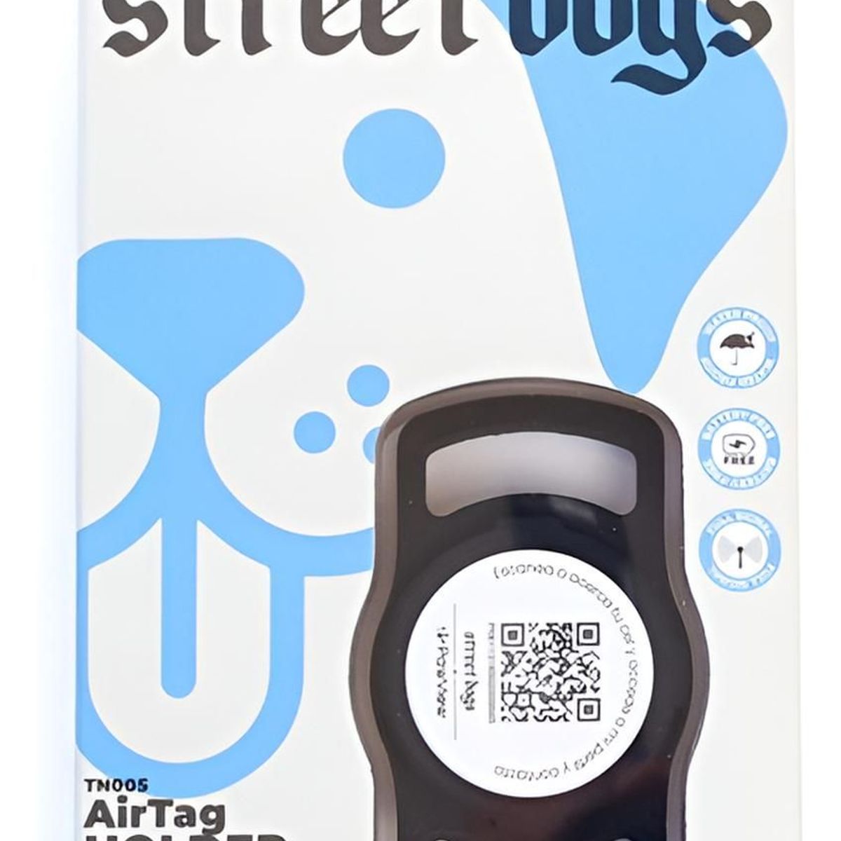 STREET DOGS - Street Dogs Placa De Identificación Inteligente Qr Mascotas Negro Air Tag Holder