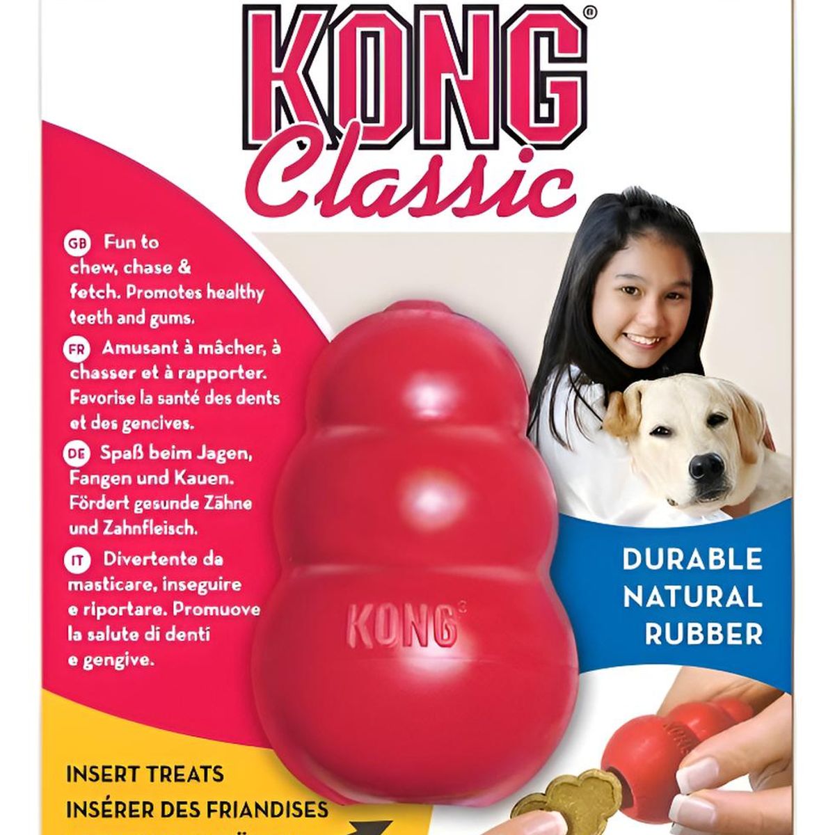KONG - Juguete Kong Classic Para Mascotas Perros Talla Xs Hasta 2kg Rojo
