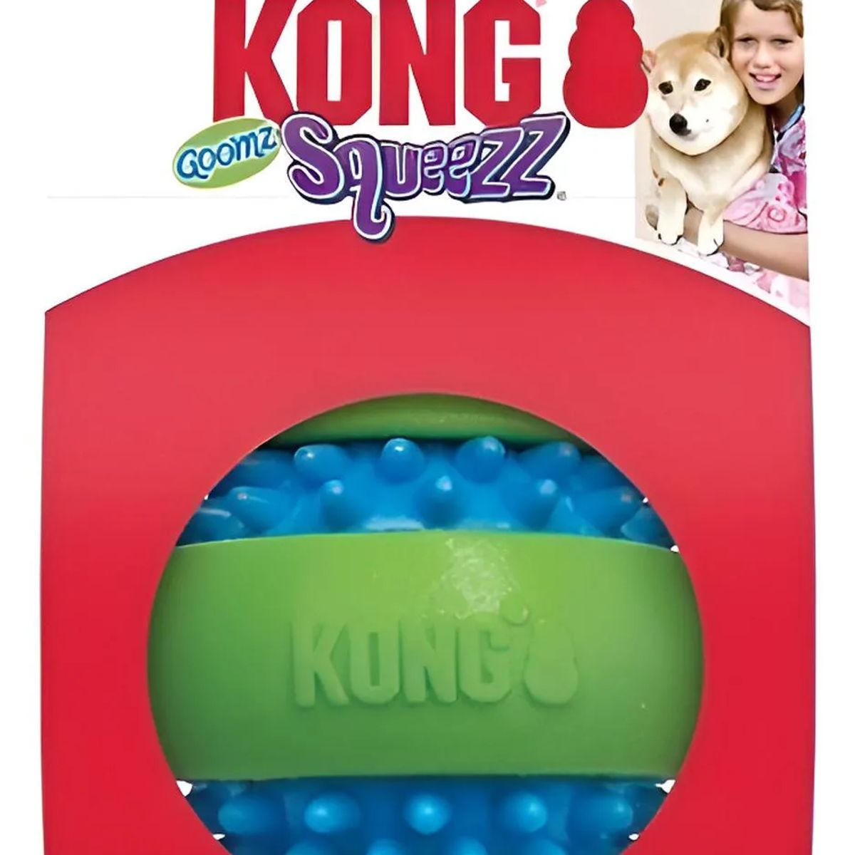 KONG - Pelota Kong Squeezz Goomz Ball Para Perro Talla L Verdeazul