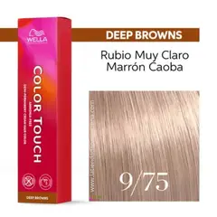 WELLA - Tinte Color Touch 9.75 Rubio Muy Claro Marron Caoba 60ml