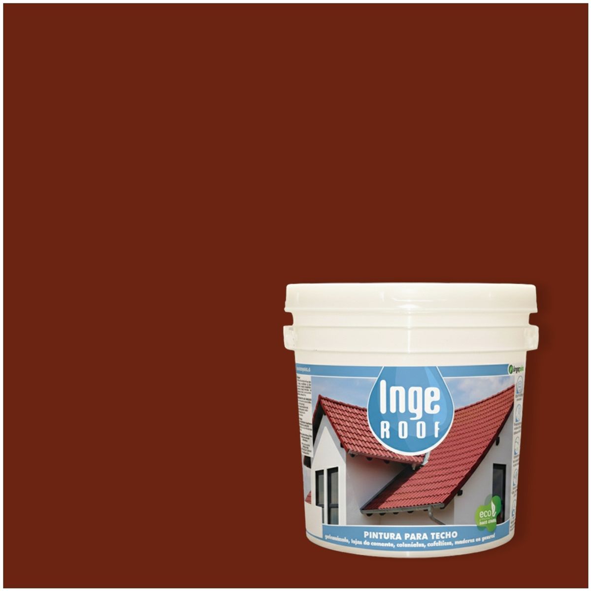 INGEPINT - Pintura para techo zinc y galvanizado base agua 1 gl rojo colonial