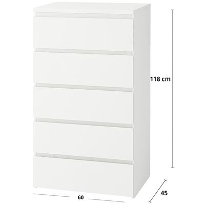 Imagen 2 del producto Cajonera 5 Cajones Blanca premium