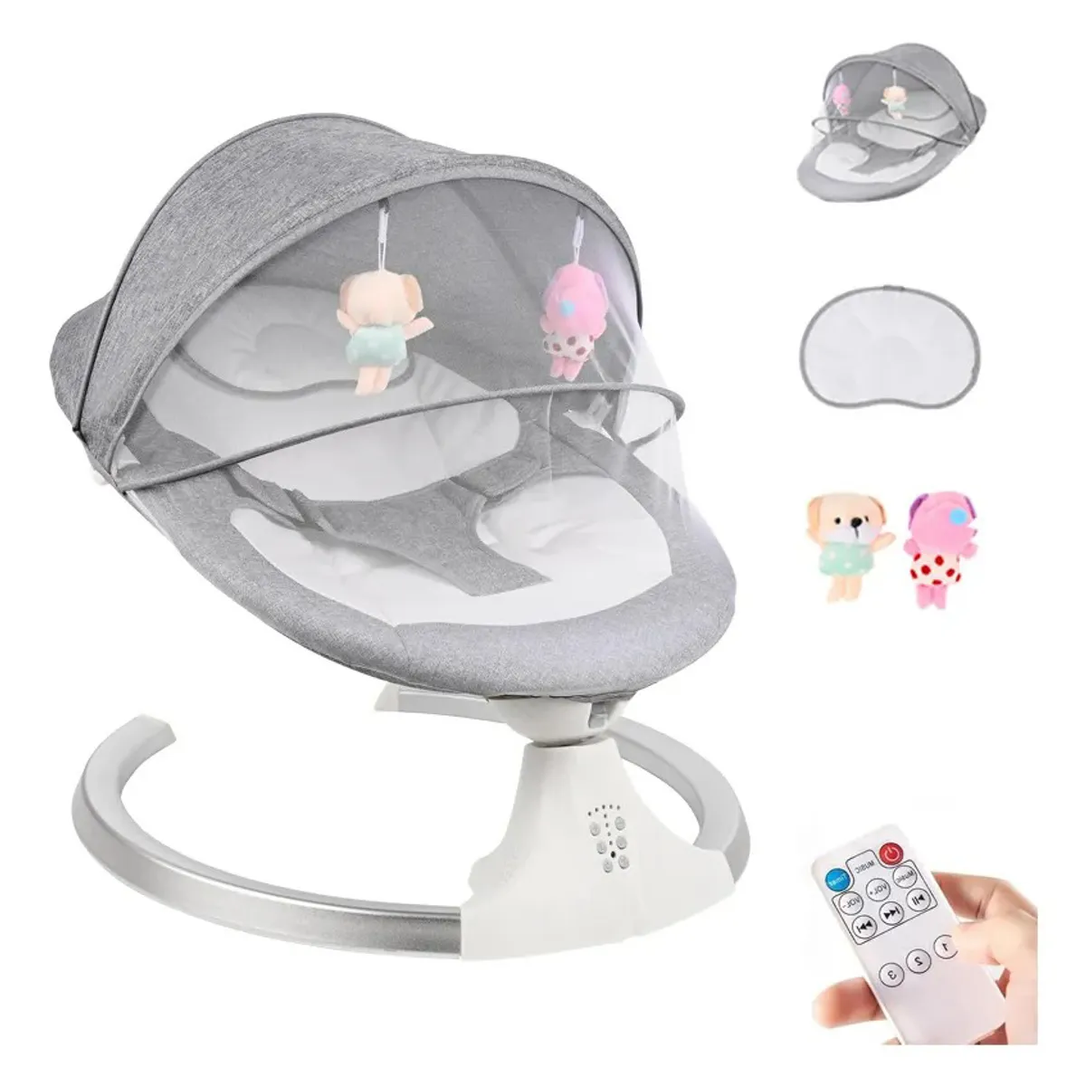EVERSO - Cuna Bebe Mecedor 3 En 1 Música Silla Mecedora