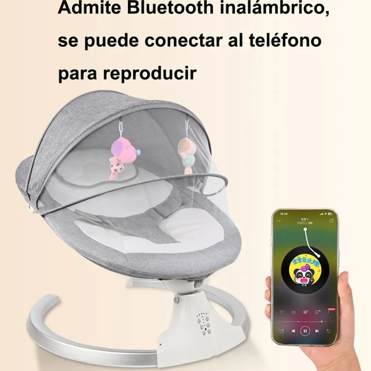 EVERSO - Cuna Bebe Mecedor 3 En 1 Música Silla Mecedora