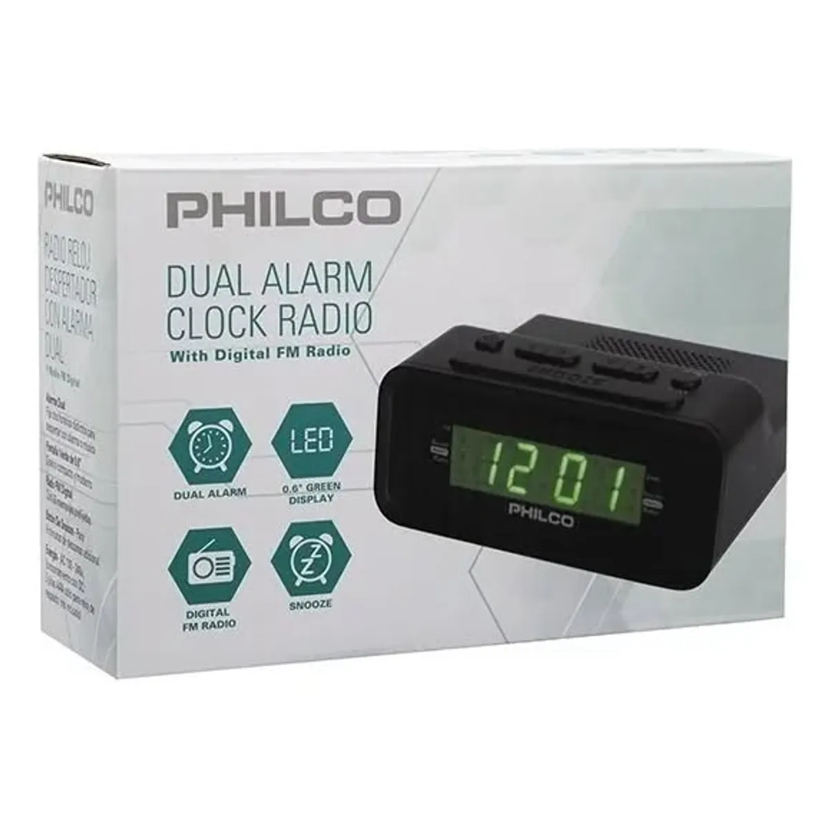 GENERICO - Radio Reloj Despertador Digital Philco 1006GR