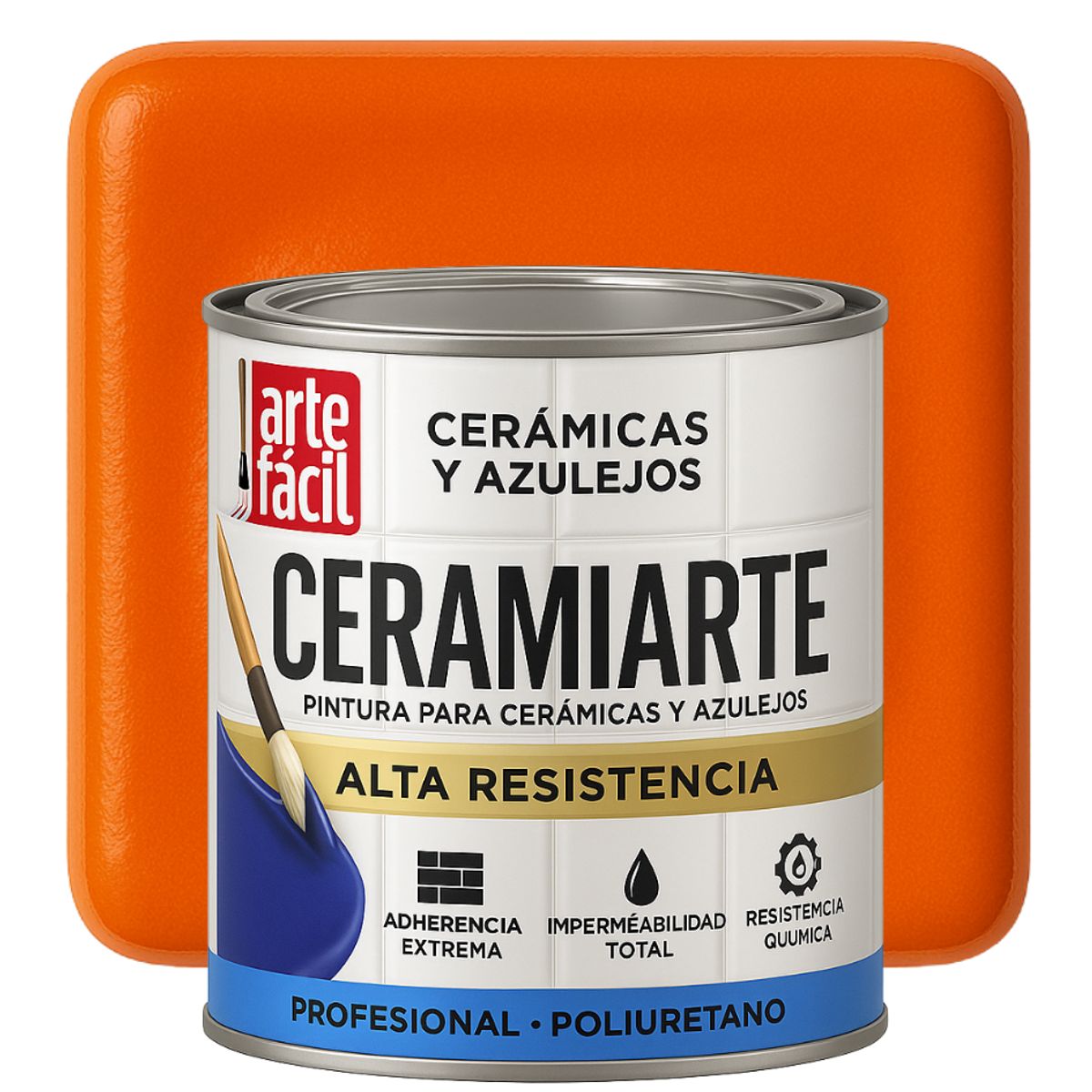 GENERICO - PINTURA CERAMICA AZULEJOS - 1-16 GALON NARANJA MANDARINA