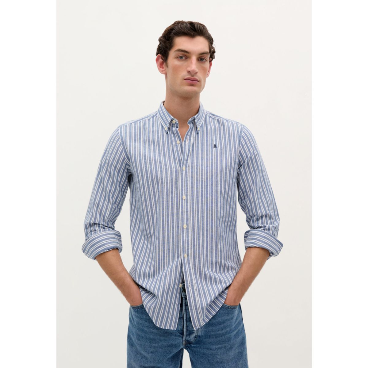 SCALPERS - CAMISA RAYAS CALAVERA CONTRASTE